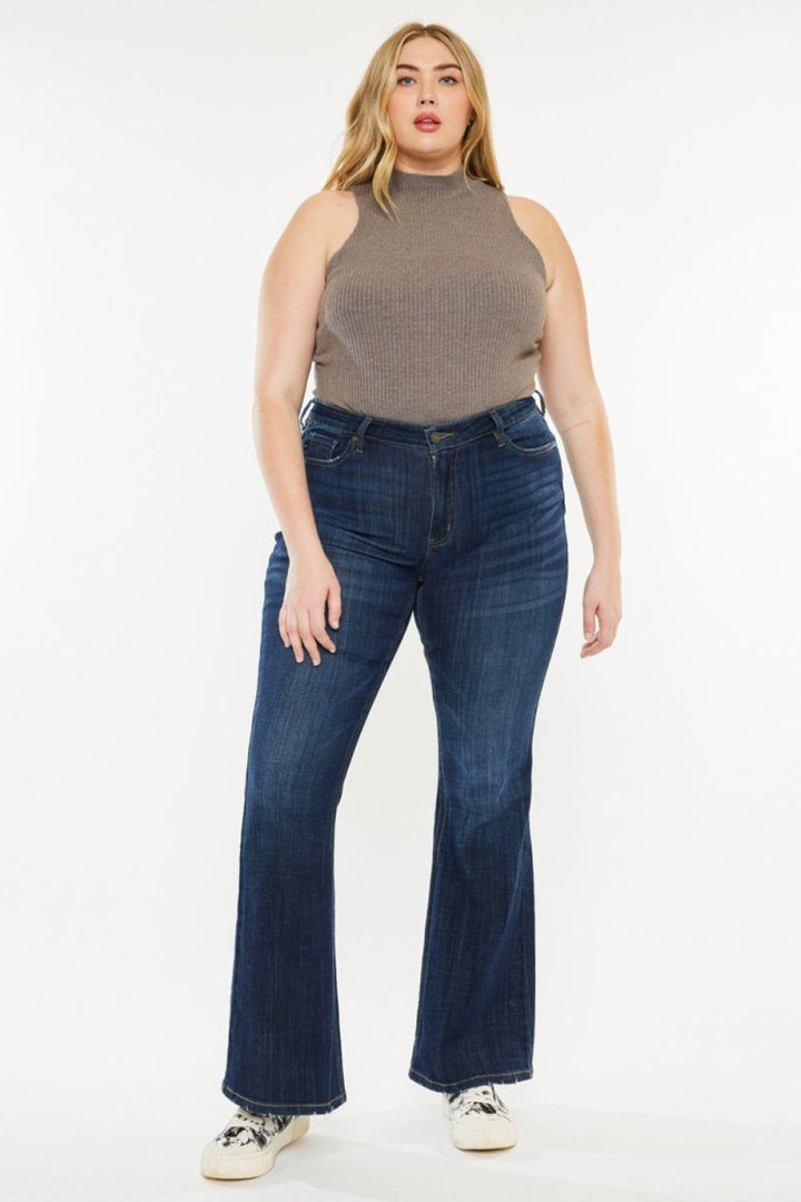 Kancan Full Size Mid Rise Flare Jeans - Bottoms Sale