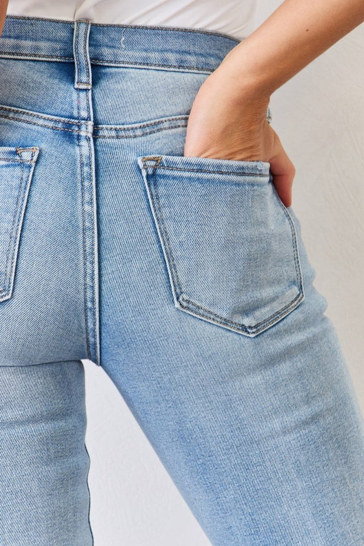 Kancan Full Size Mid Rise Y2K Slit Bootcut Jeans - Bottoms Sale