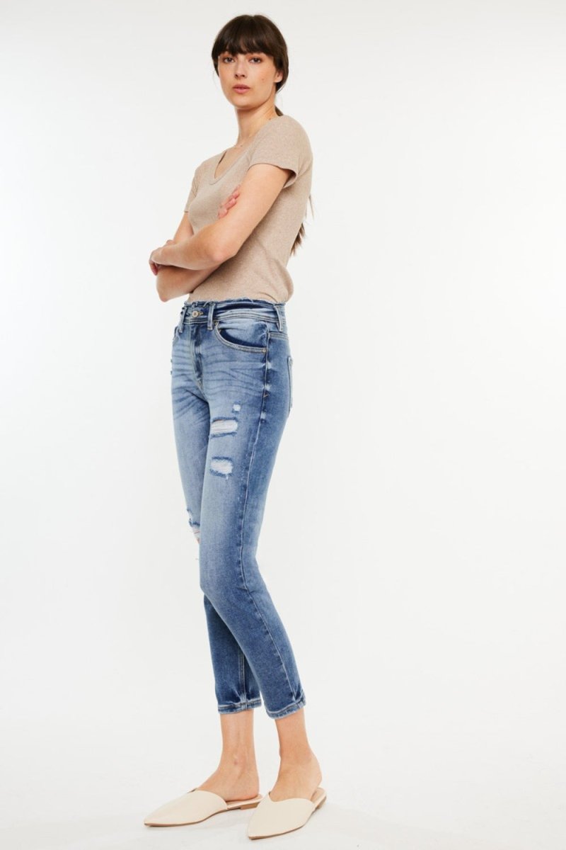 Kancan High Rise Distressed Mom Jeans - Bottoms Sale