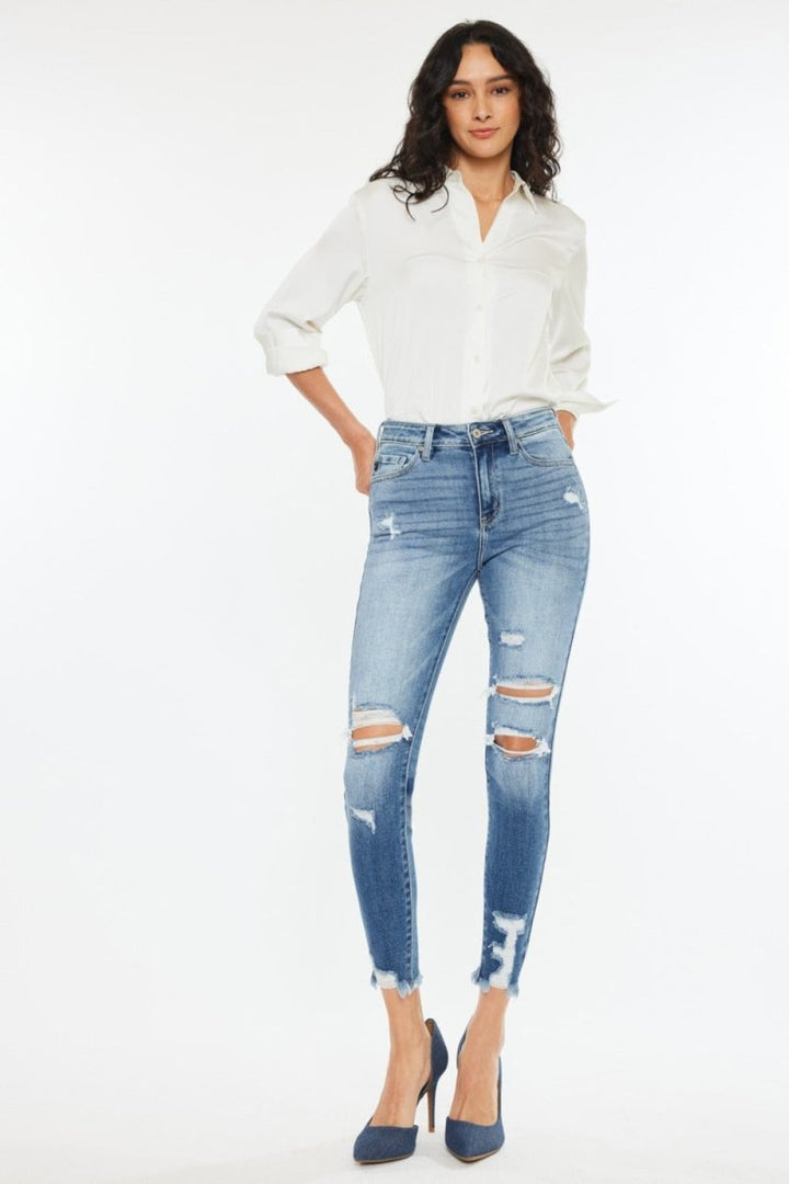 Kancan High Rise Frayed Ankle Skinny Jeans - Bottoms Sale