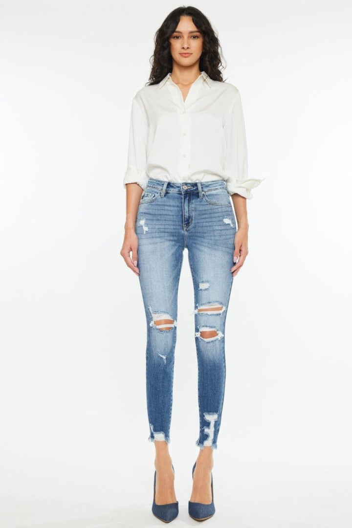 Kancan High Rise Frayed Ankle Skinny Jeans - Bottoms Sale