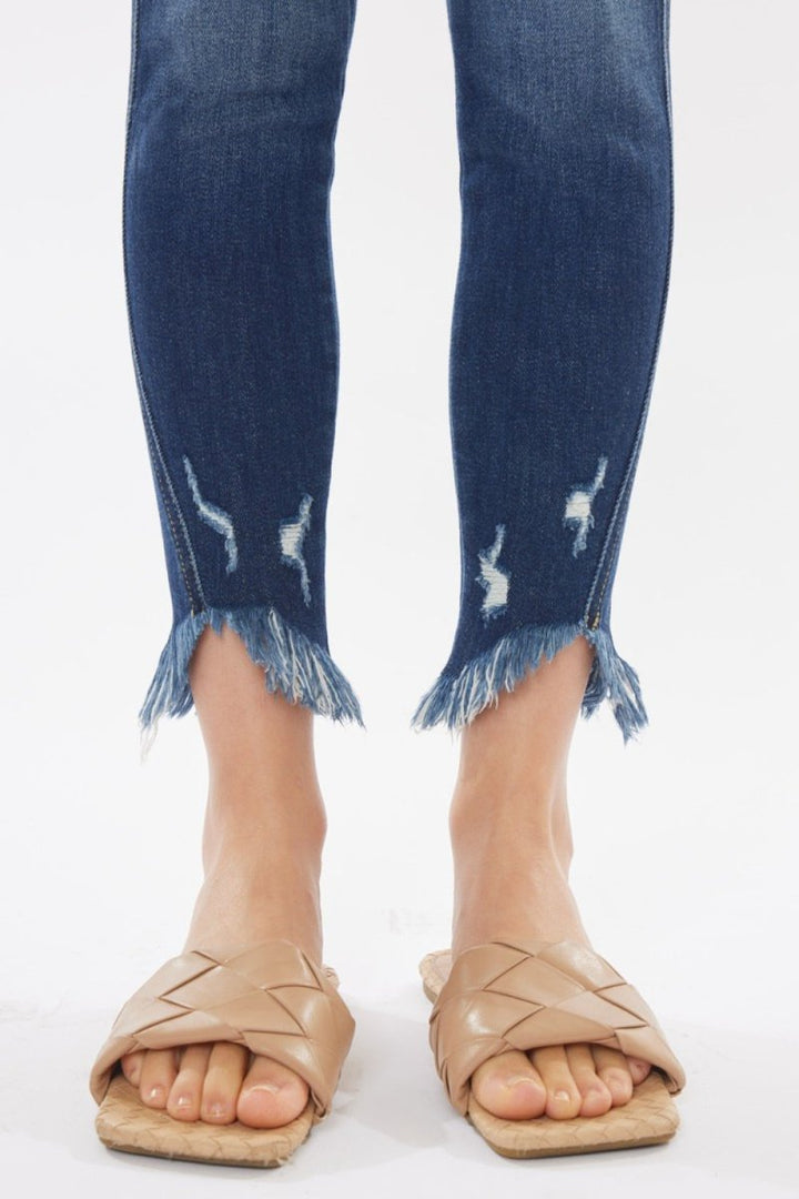 Kancan Raw Hem High Waist Cropped Jeans - Bottoms Sale