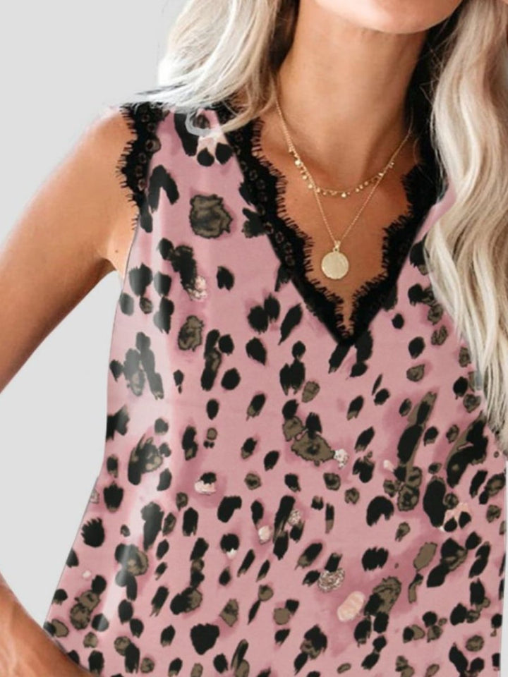 Lace Detail V - Neck Tank - Top