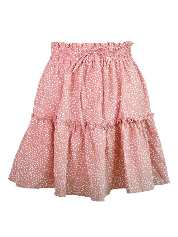 Ladies High Waist Ruffled Floral Printed A - Line Skirt - Bottoms