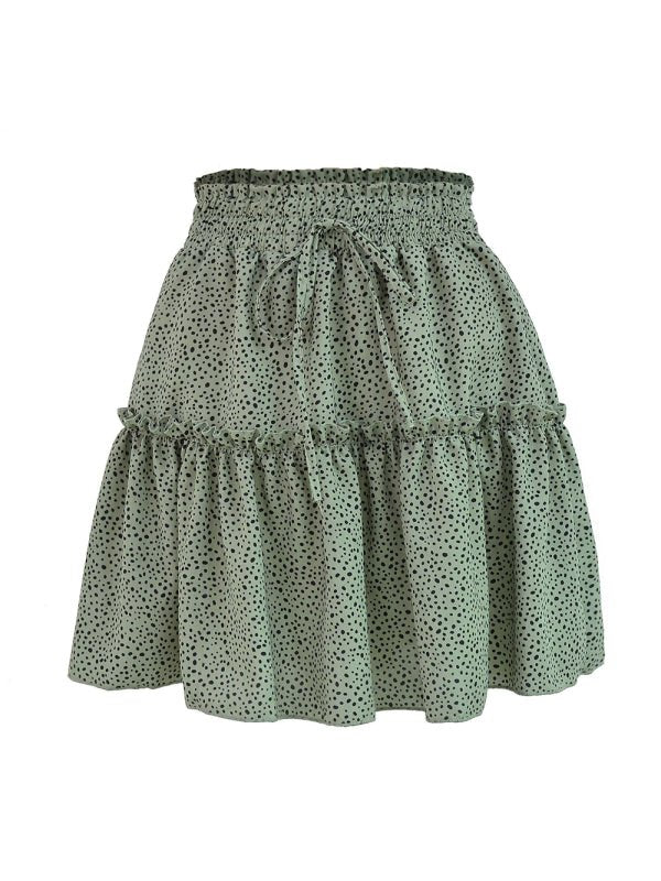 Ladies High Waist Ruffled Floral Printed A - Line Skirt - Bottoms