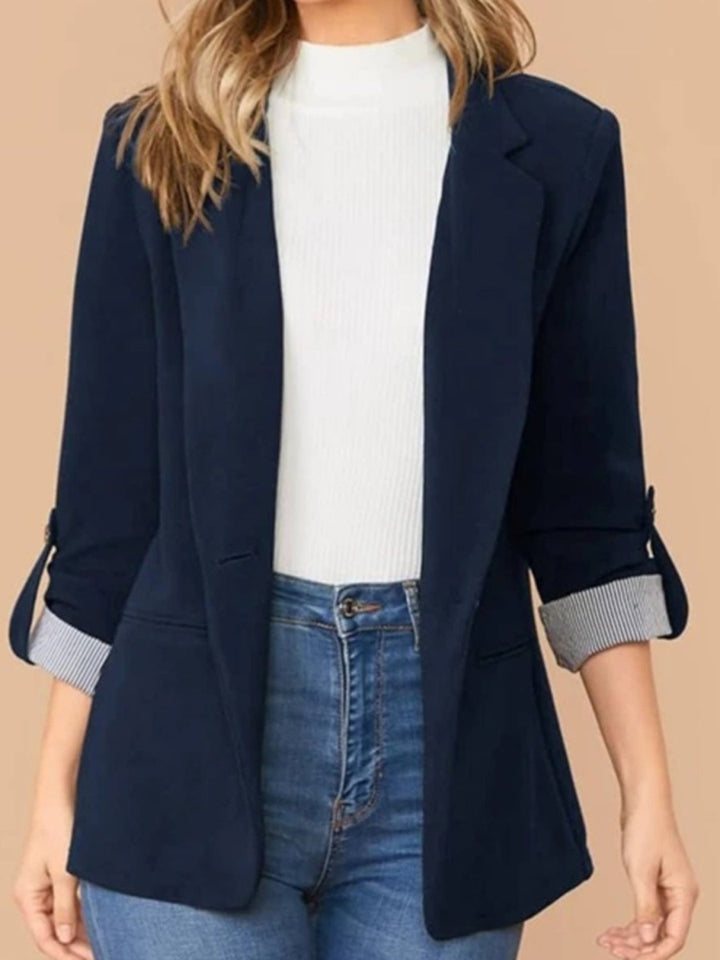 Lapel Collar Roll - Tab Sleeve Blazer - Blazer Suit