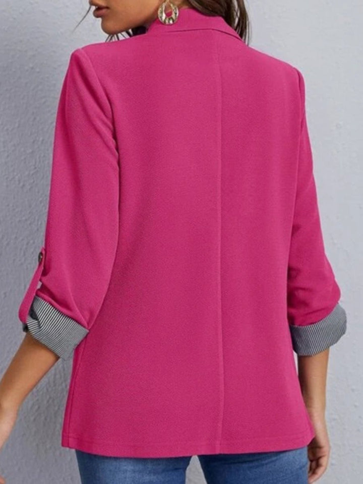 Lapel Collar Roll - Tab Sleeve Blazer - Blazer Suit