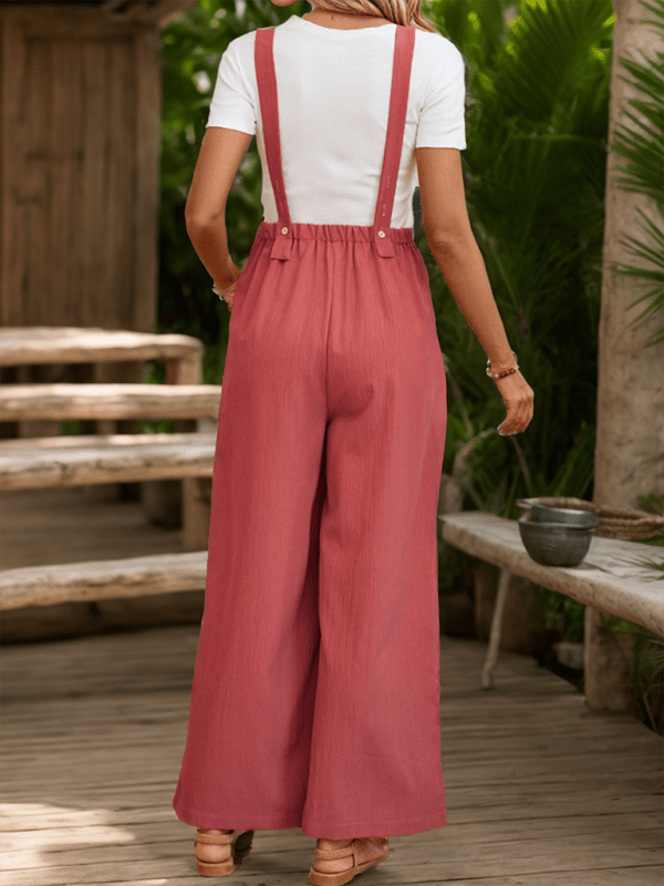 New casual commuting one - piece suspender straight trousers - Bottoms