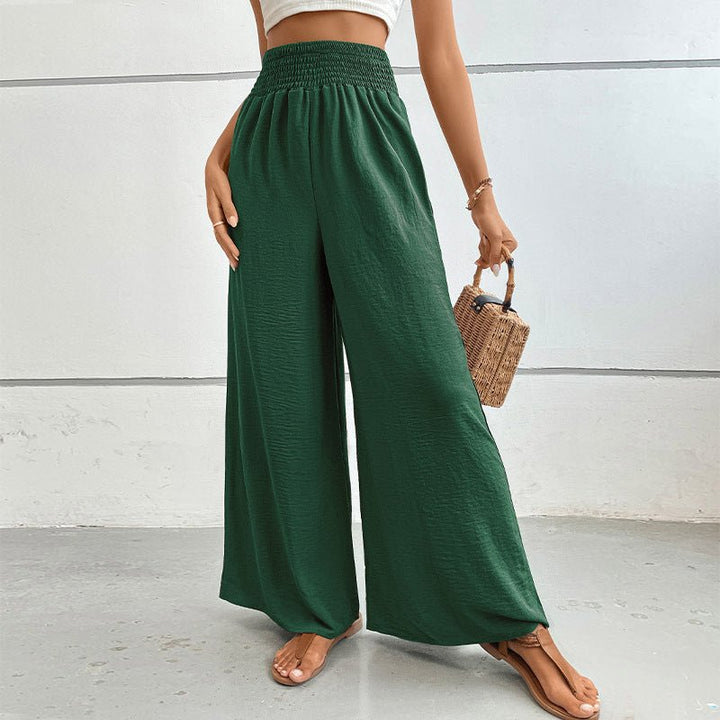 New casual solid color flared wide - leg pants - Bottoms