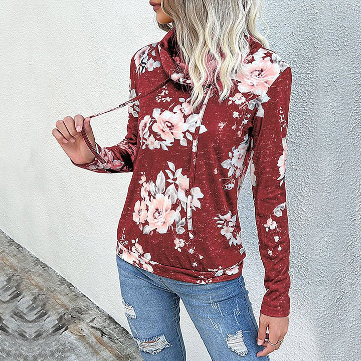 New Ladies Long Sleeve Floral Print Sweatshirt - Outerwear