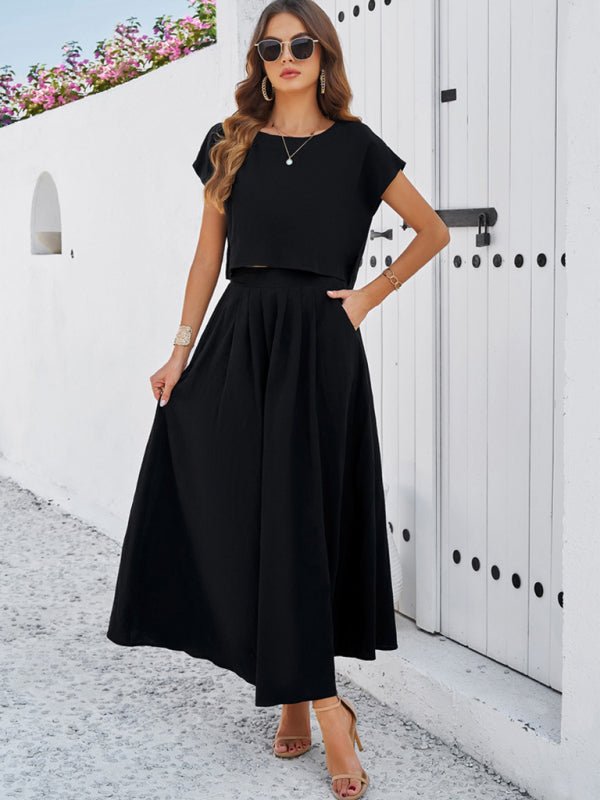 New spring and summer casual sleeveless top and long skirt suit - Skirt Suit