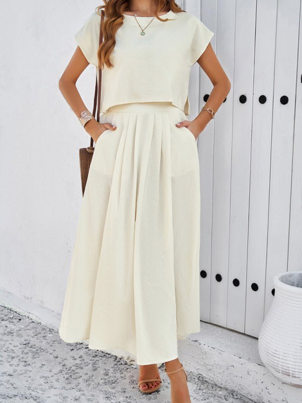 New spring and summer casual sleeveless top and long skirt suit - Skirt Suit
