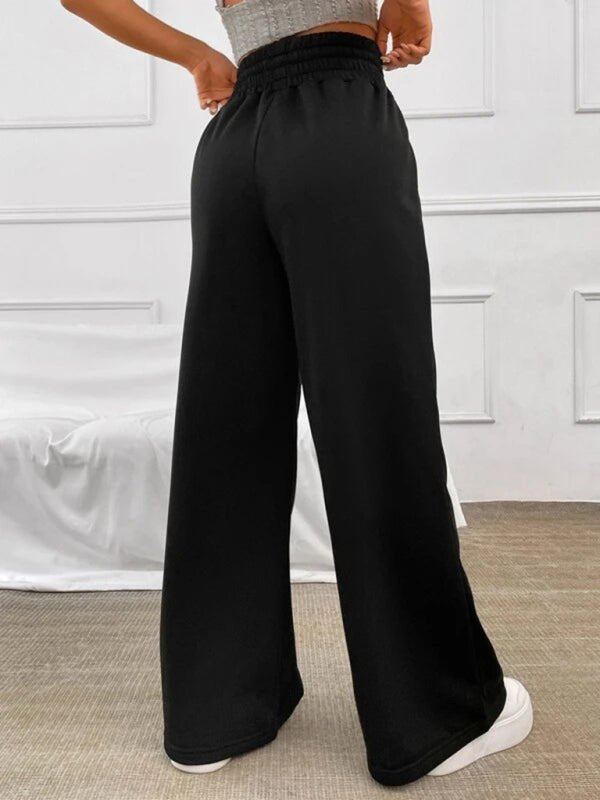 New straight leg loose sweatpants wide leg pants outdoor dance casual trousers - Bottoms