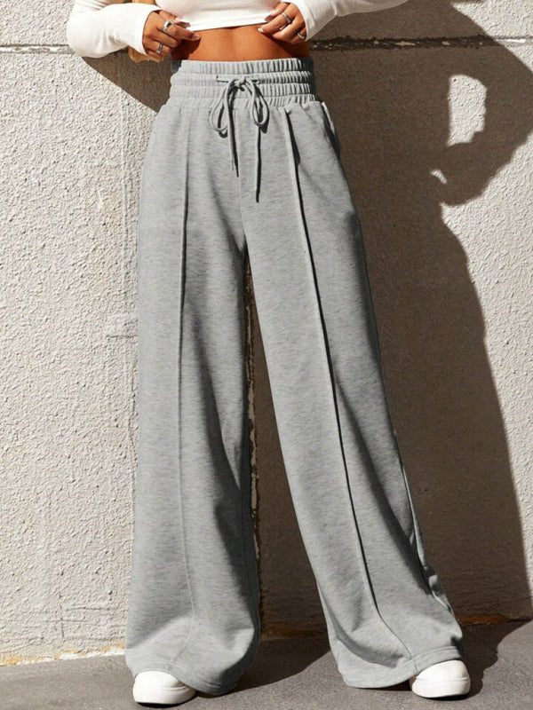 New straight leg loose sweatpants wide leg pants outdoor dance casual trousers - Bottoms