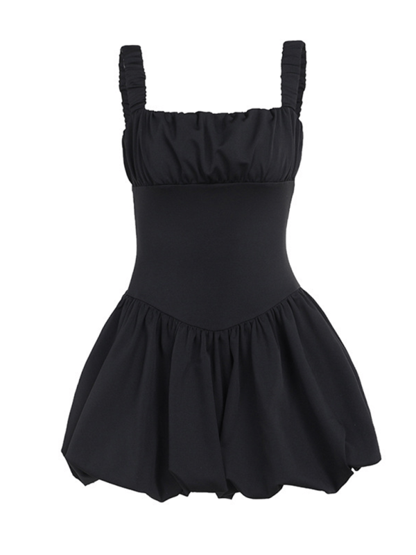 New style suspender fashion gathered puffy dress - Day Dress