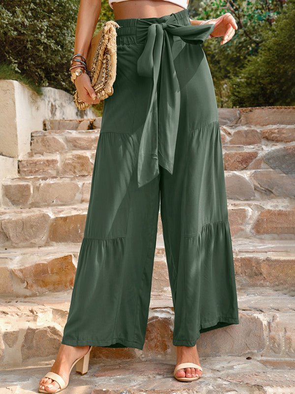 New summer loose casual wide - leg solid color trousers - Bottoms