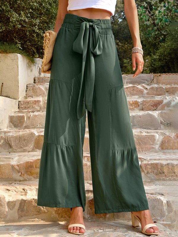 New summer loose casual wide - leg solid color trousers - Bottoms