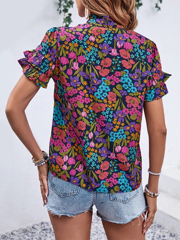 New women's clothing new printed ethnic style shirts - Top