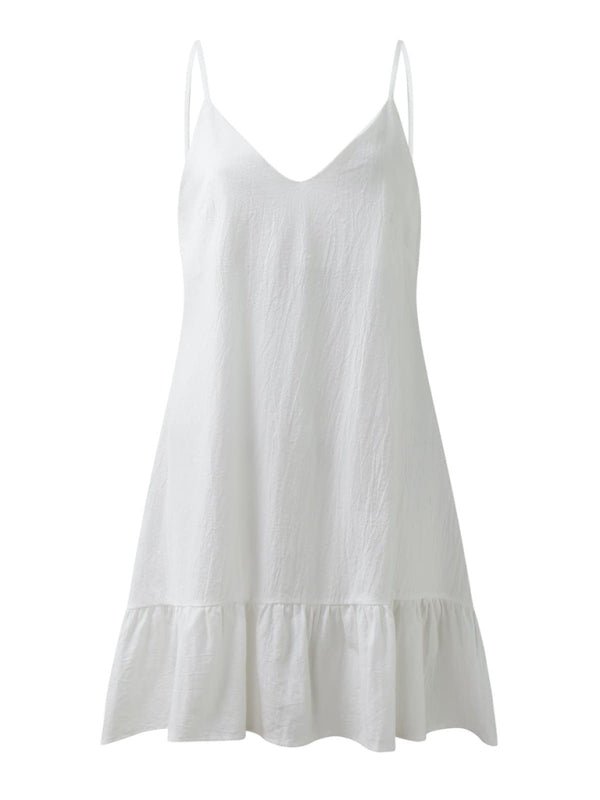 New women's fashion sexy suspender V - neck backless dress - Casual Dress