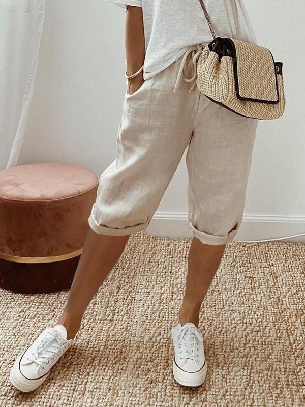 New women's pocket elastic casual trousers - Bottoms