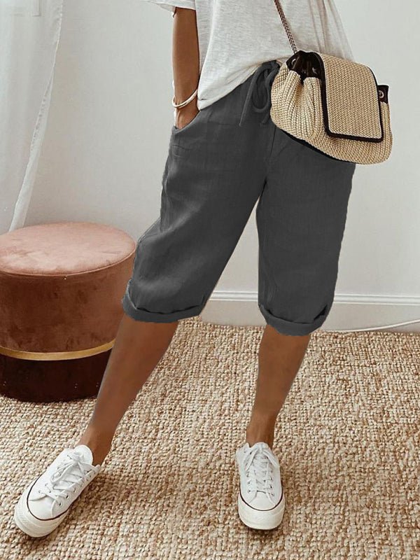New women's pocket elastic casual trousers - Bottoms