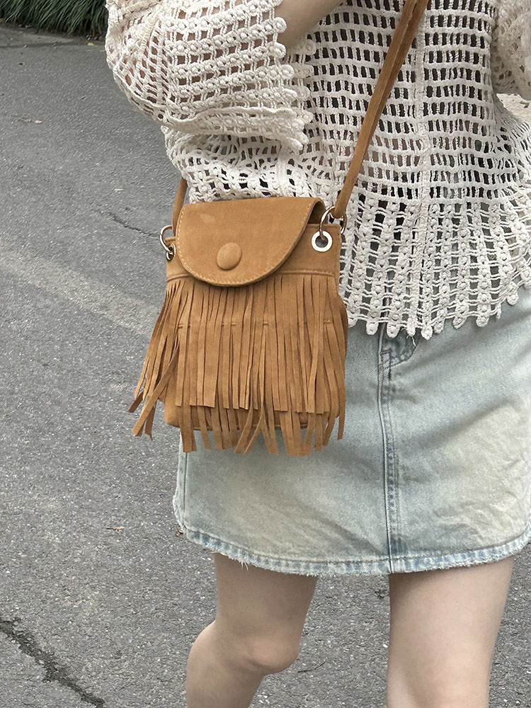 New Trendy Special-interest Design Tassel Phone Bag For Women