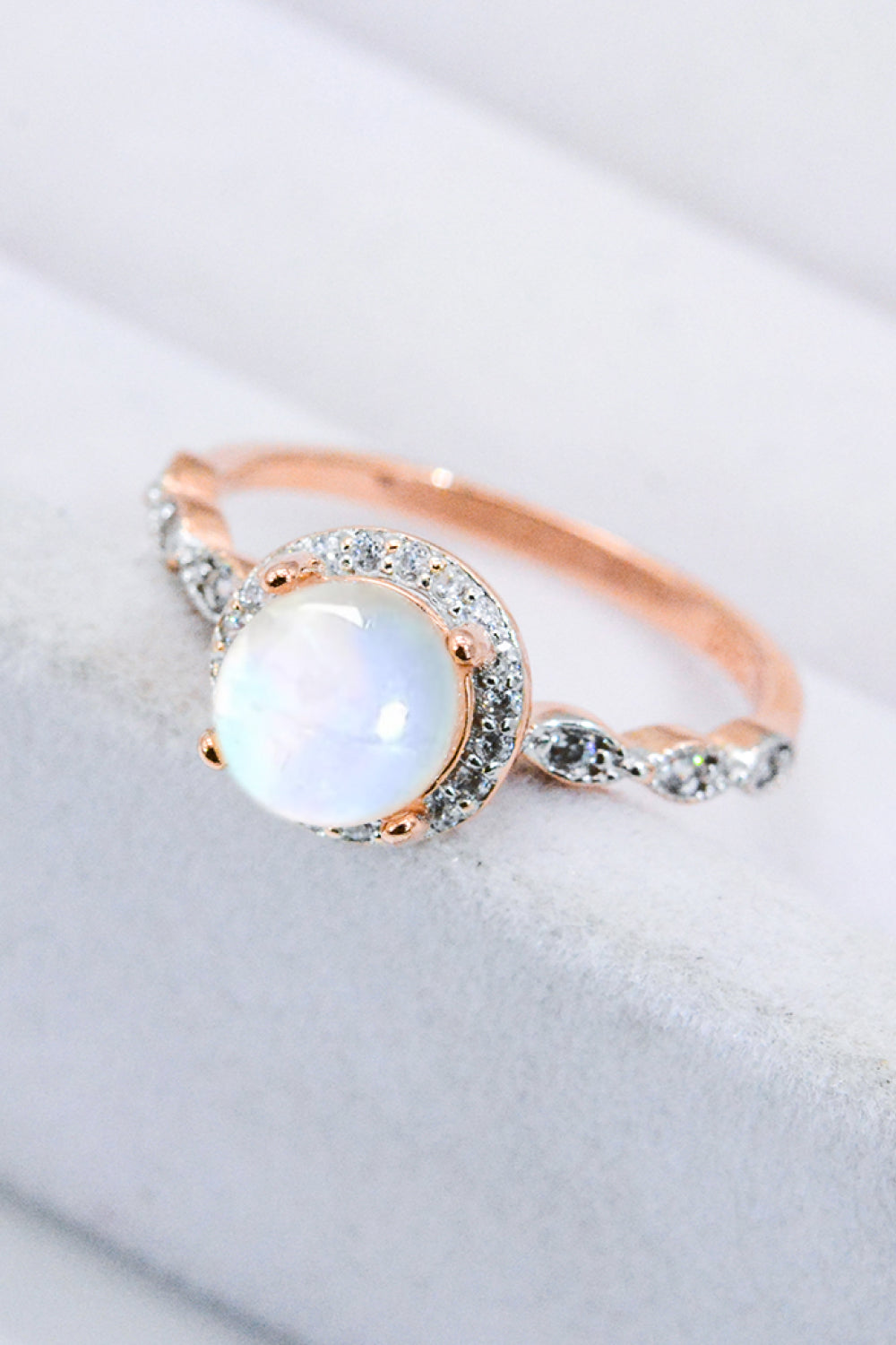 Round Moonstone Ring