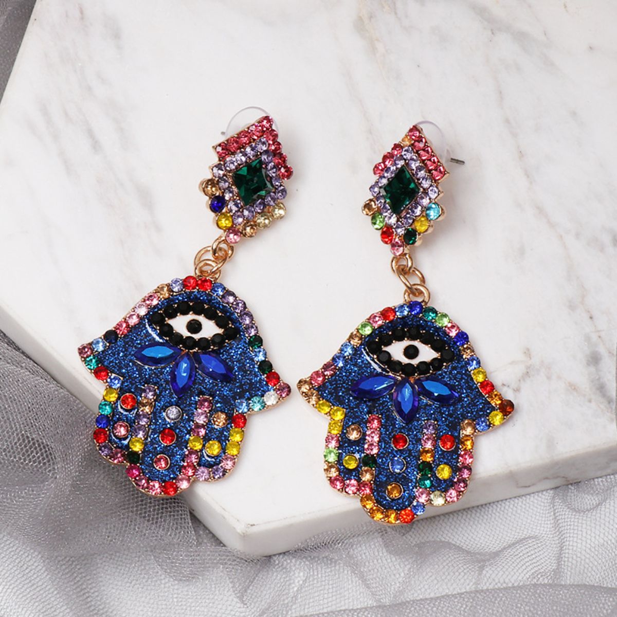 Alloy & Rhinestone Earrings