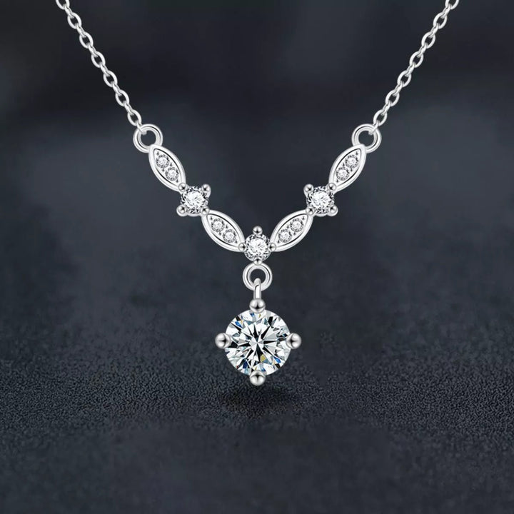 1 Carat Moissanite 925 Sterling Silver Necklace - 