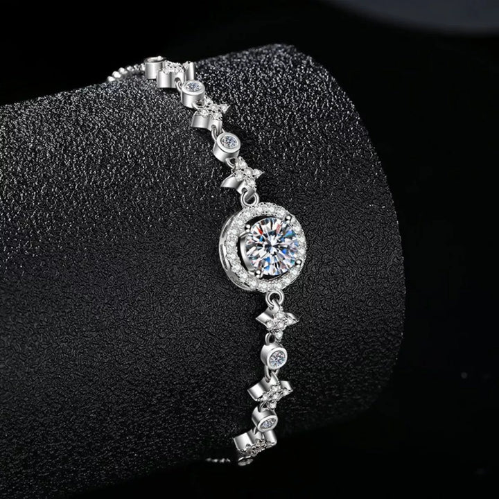 1 Carat Moissanite Sterling Silver Bracelet - 
