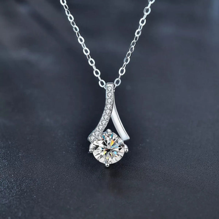 1 Carat Moissanite Sterling Silver Necklace - 