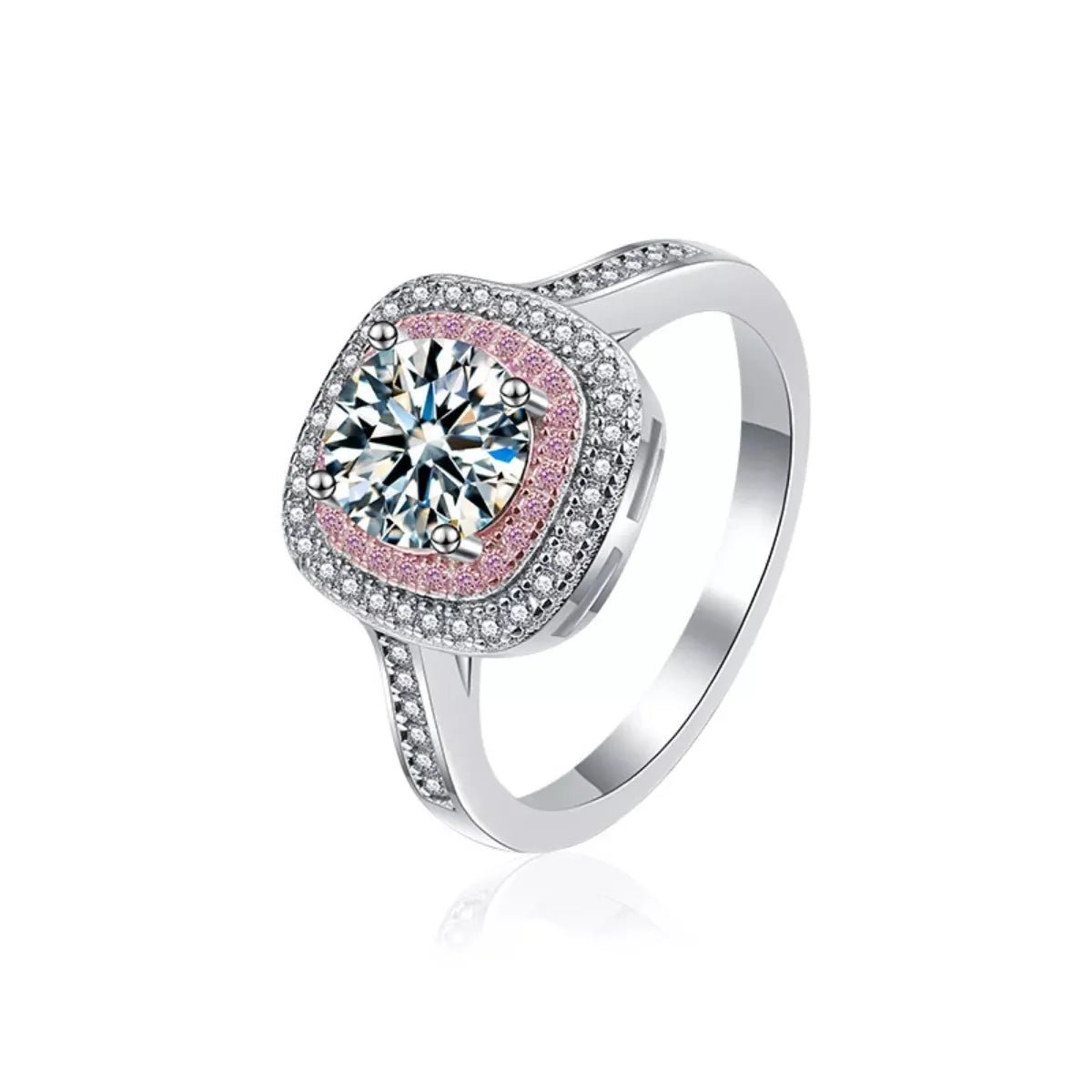 1 Carat Moissanite Sterling Silver Ring - 