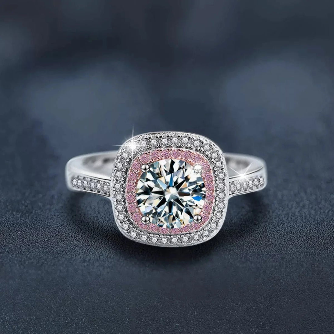 1 Carat Moissanite Sterling Silver Ring - 