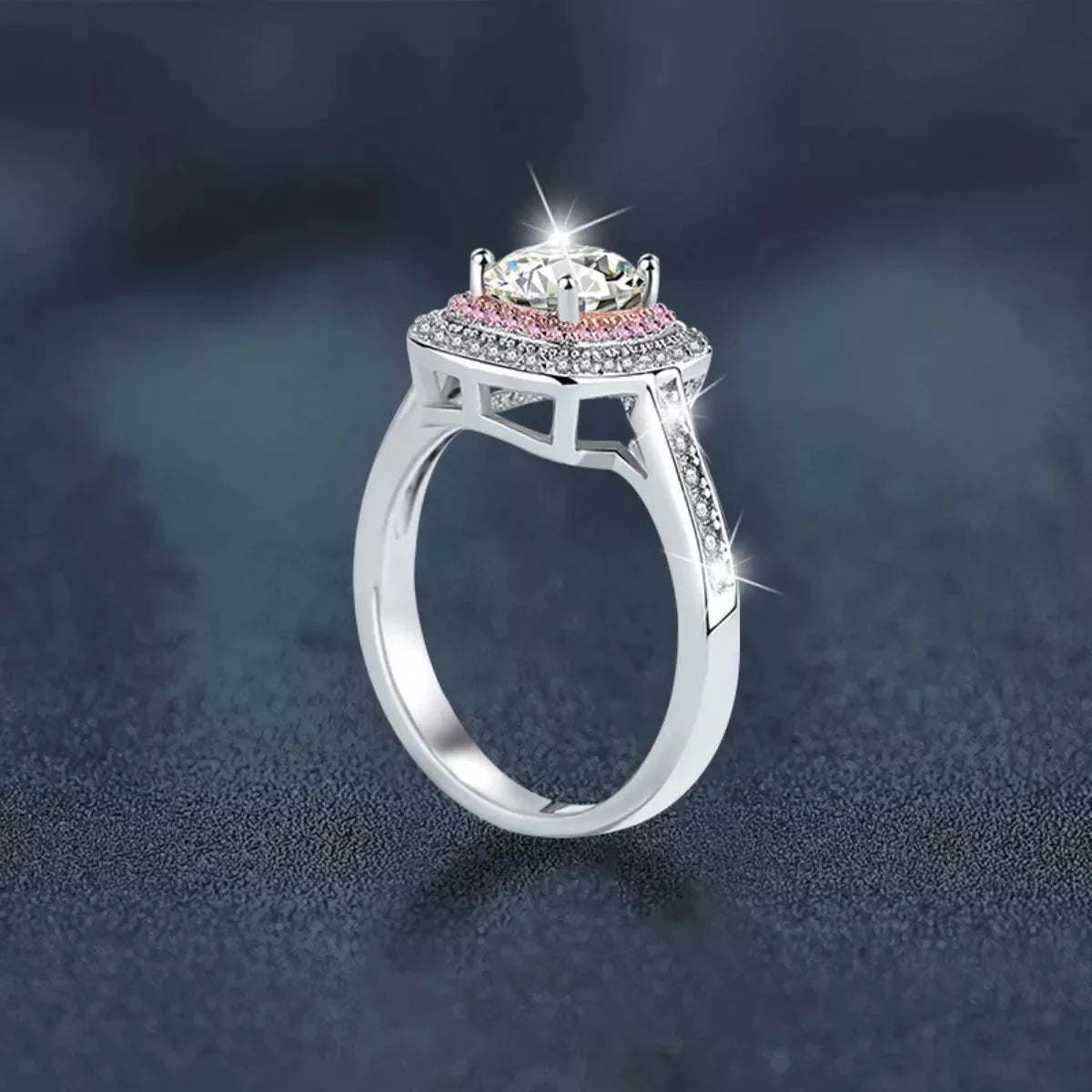 1 Carat Moissanite Sterling Silver Ring - 