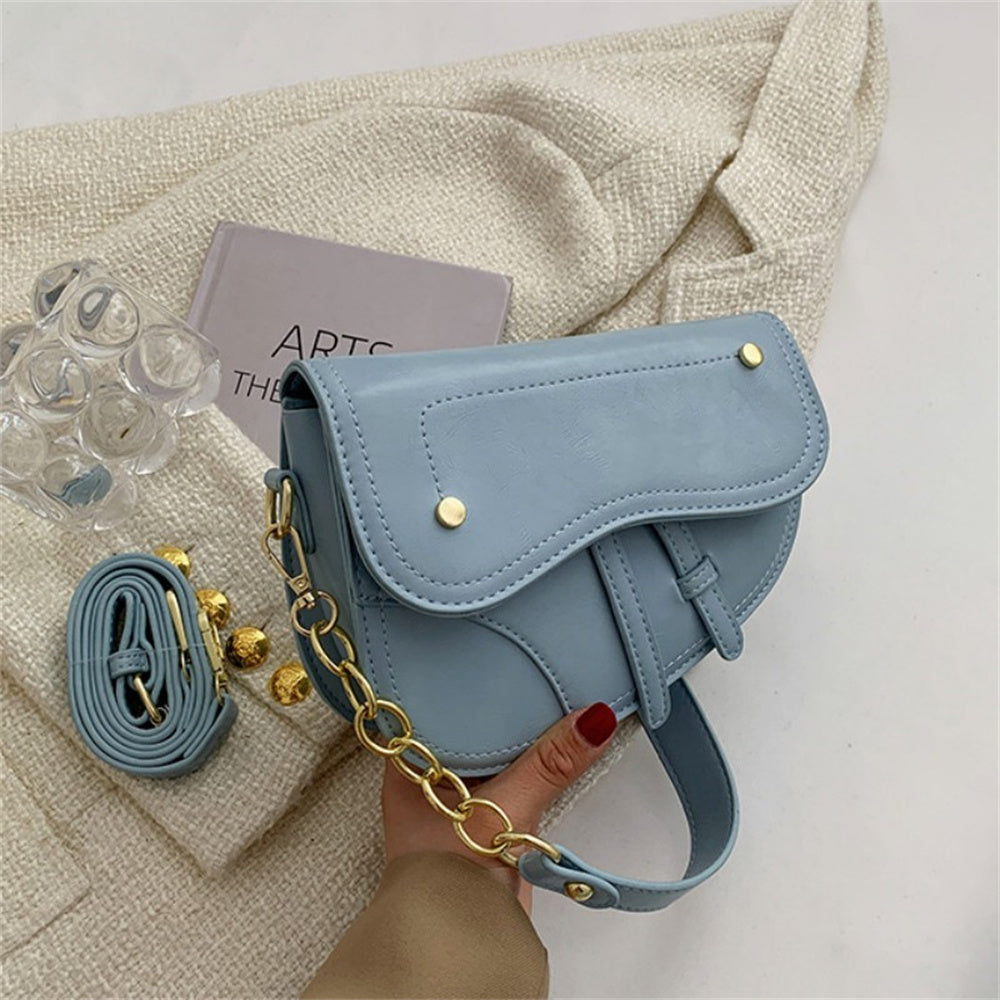 Saddle Bag Pure Color Personality Simple Western Style Trendy  Lady