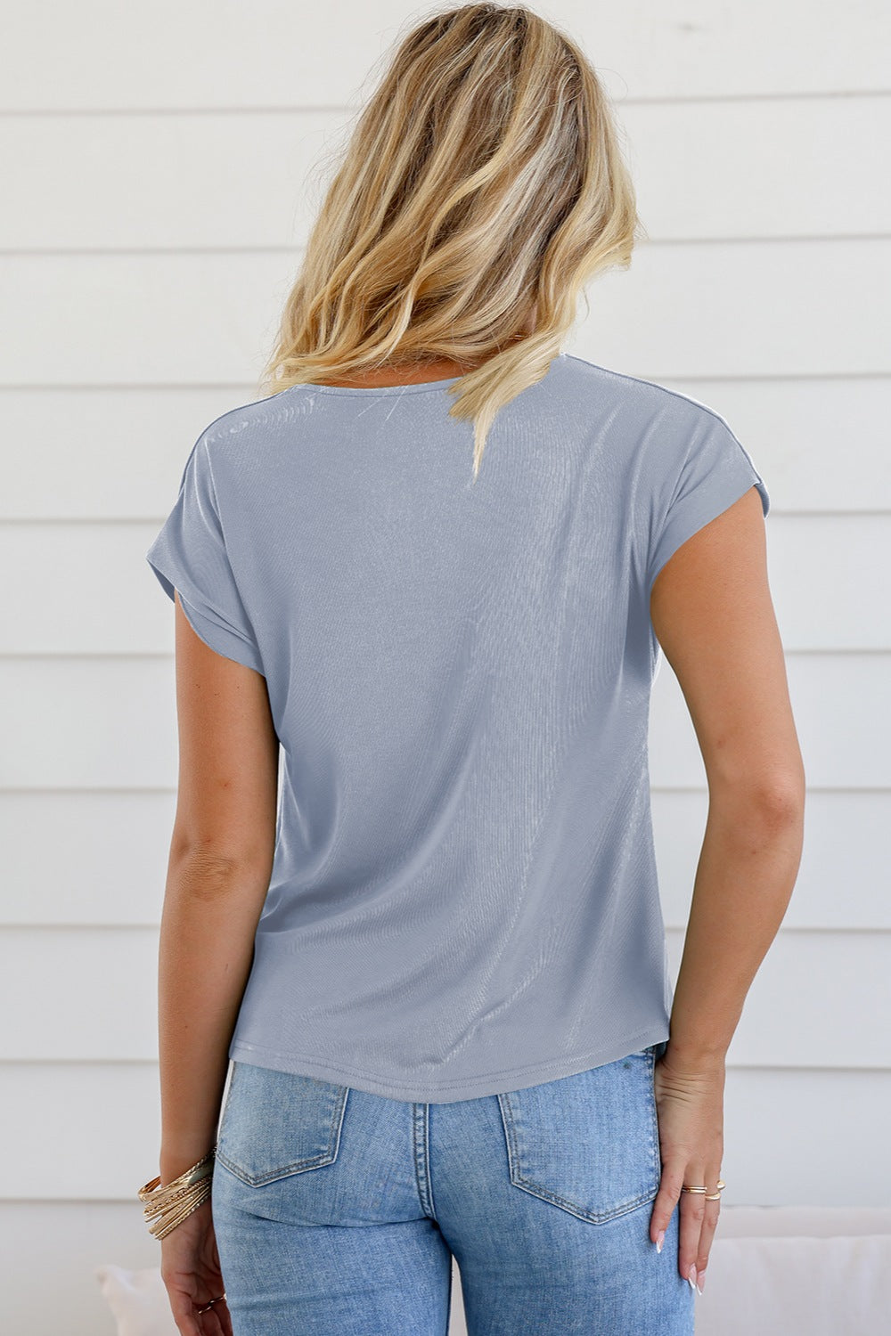 Cowl Neck Short Sleeve T-Shirt