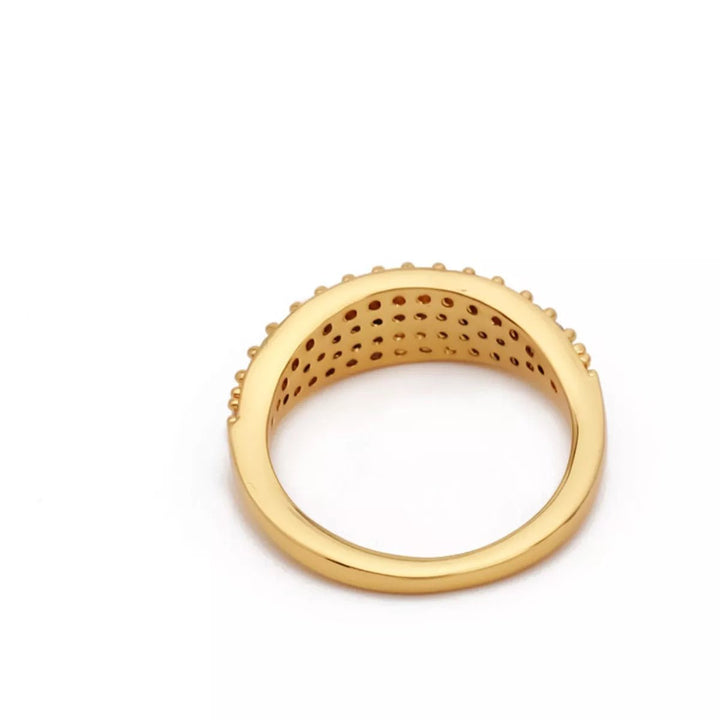 18K Gold Copper Zircon Ring - 