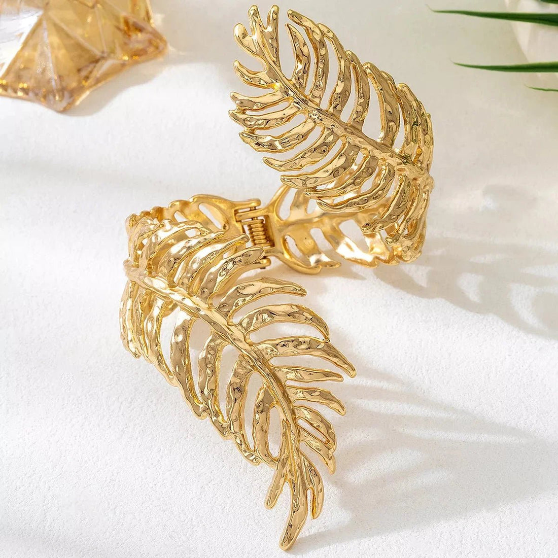 18K Gold - Plated Alloy Leaf Bracelet - 
