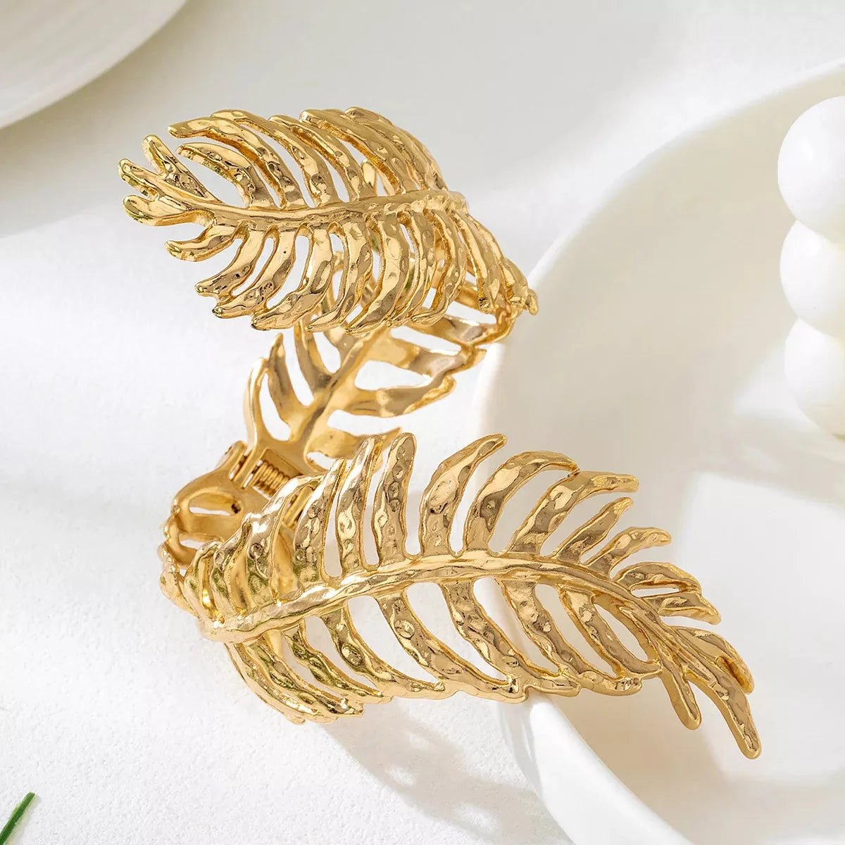 18K Gold - Plated Alloy Leaf Bracelet - 