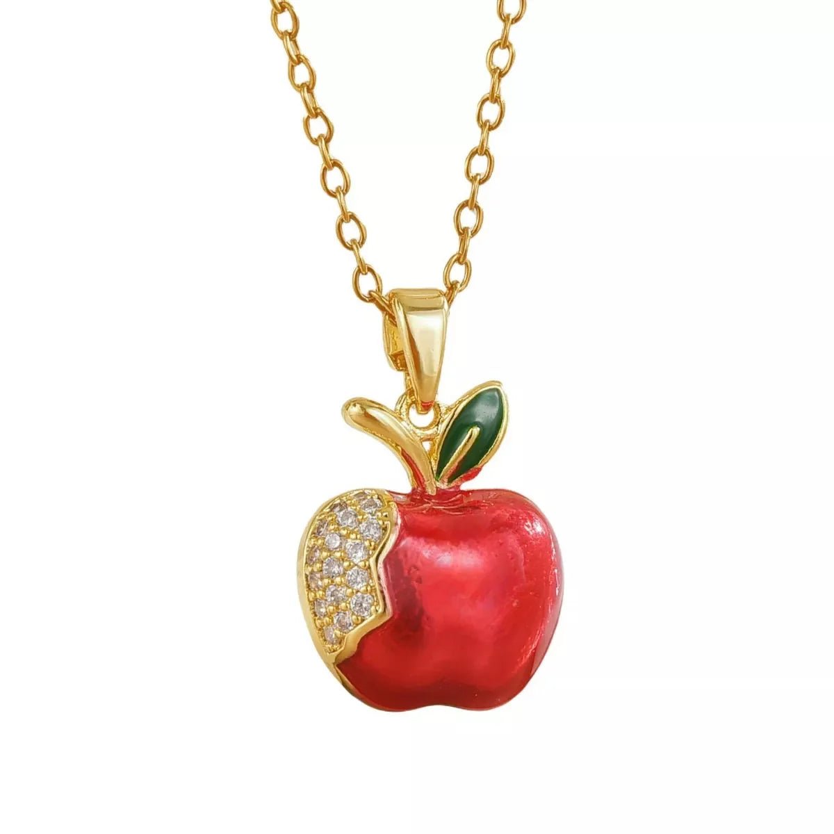 18K Gold - Plated Apple Necklace - 