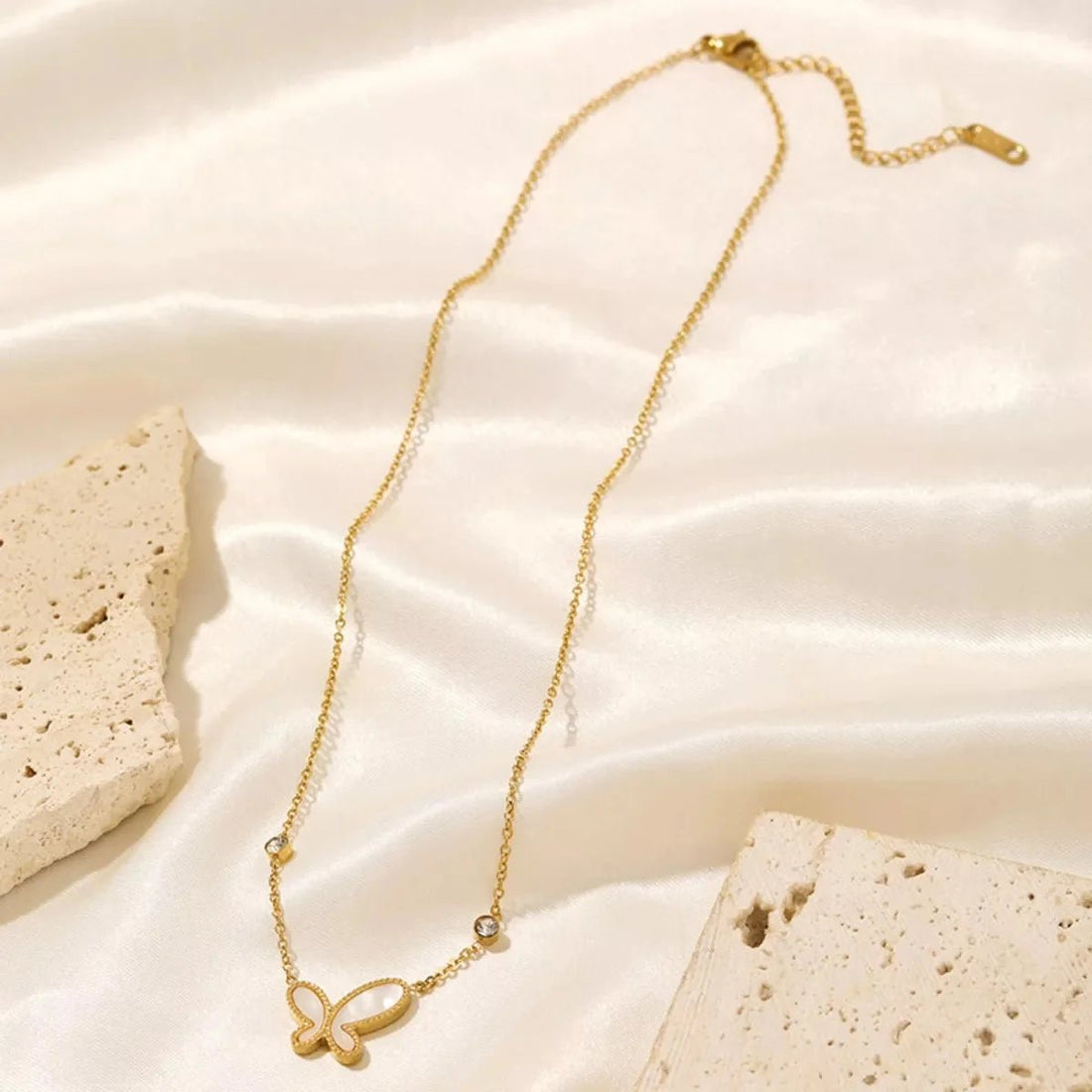18K Gold - Plated Butterfly Necklace - 