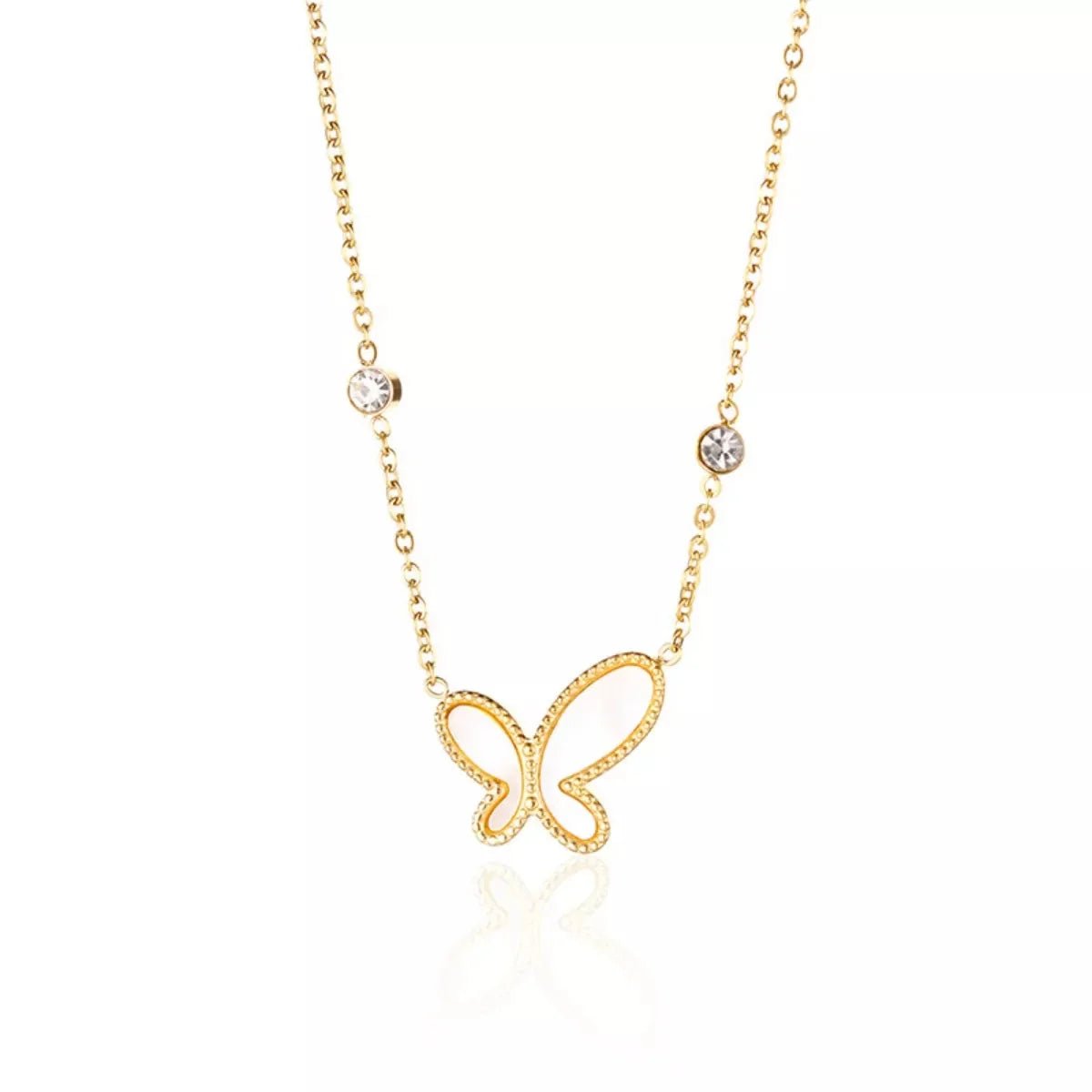 18K Gold - Plated Butterfly Necklace - 