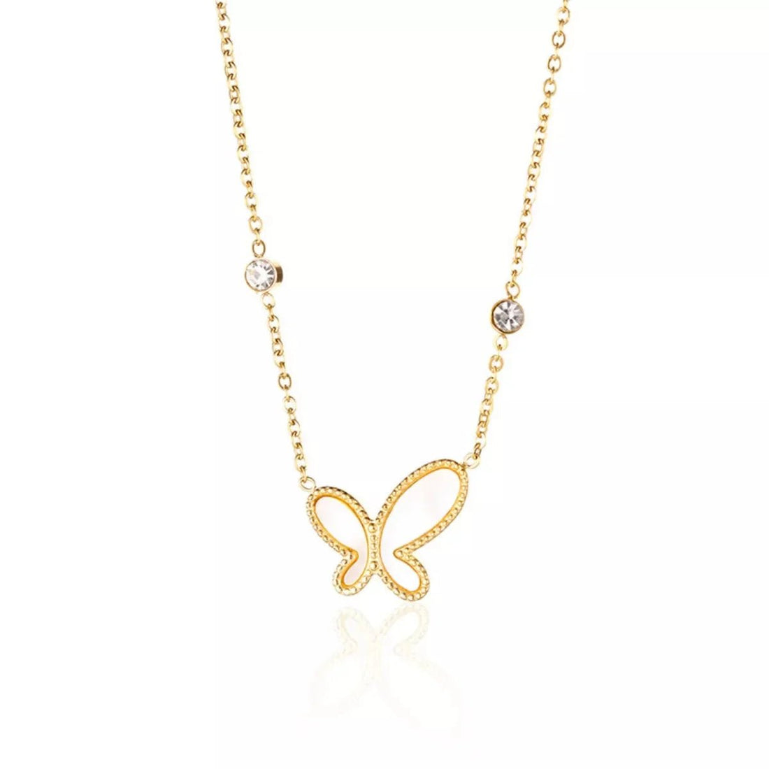 18K Gold - Plated Butterfly Necklace - 