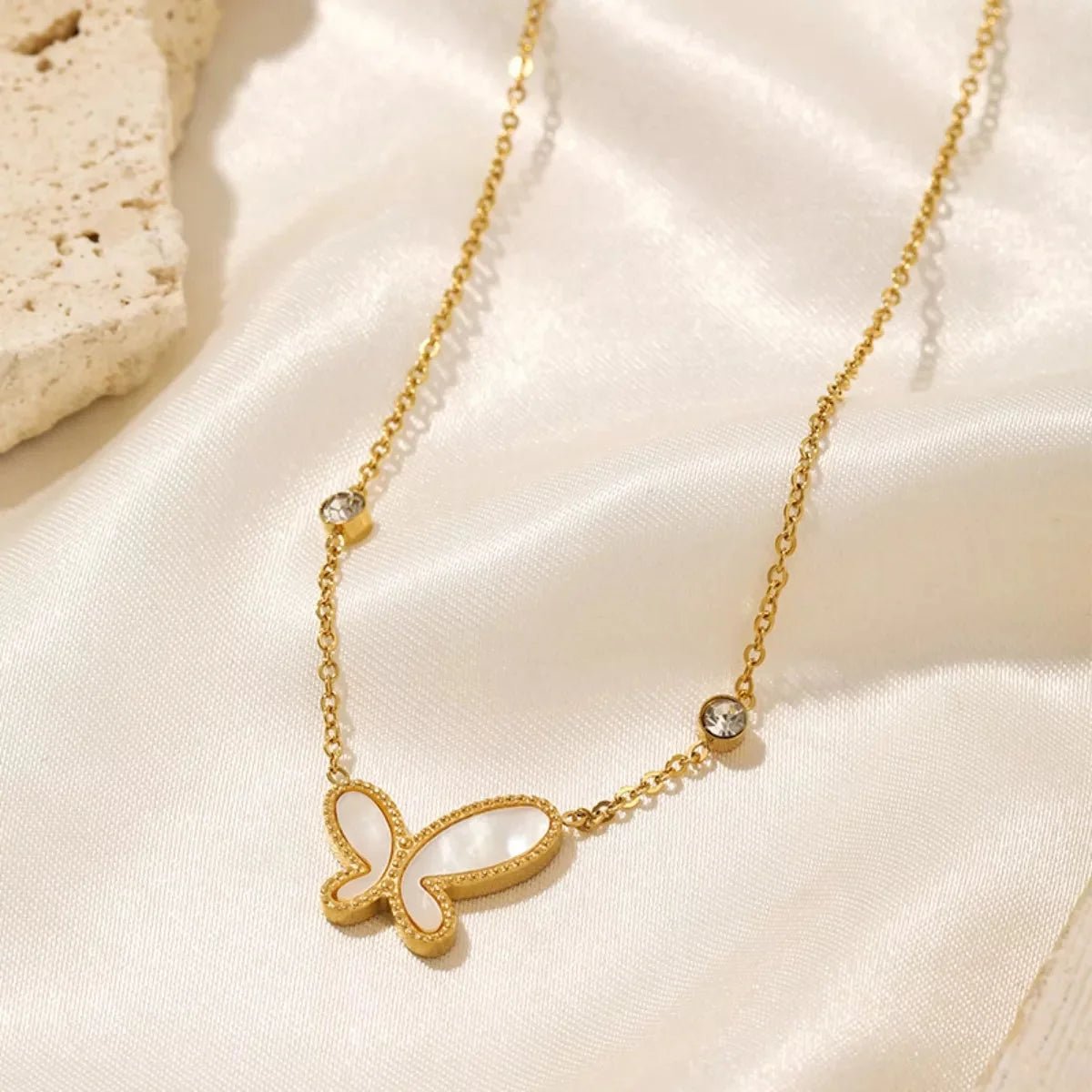 18K Gold - Plated Butterfly Necklace - 