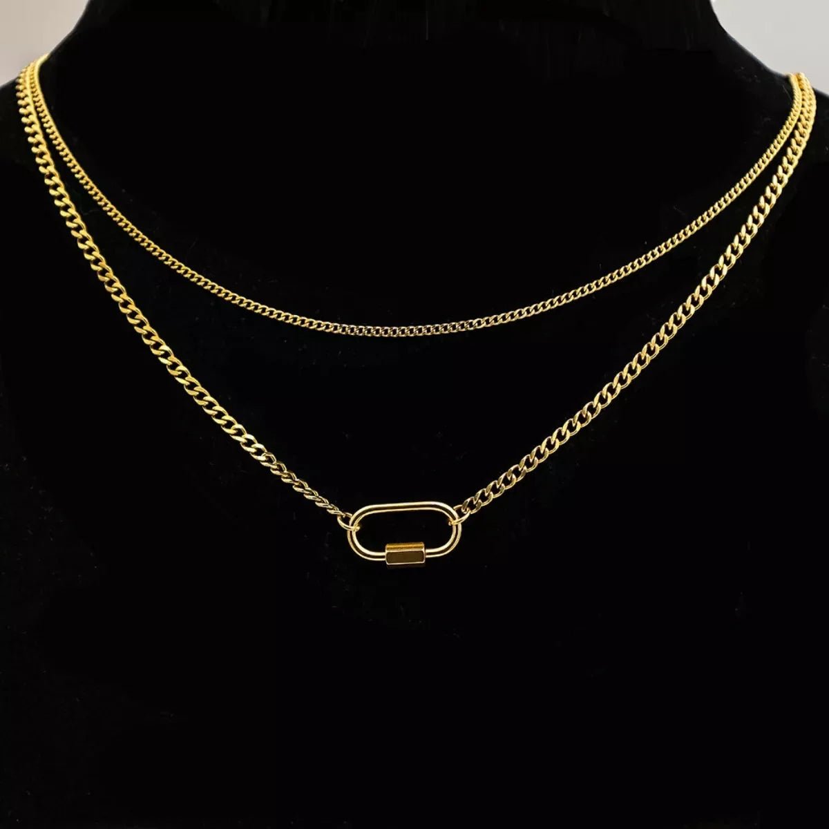 18K Gold - Plated Double Layered Necklace - Necklace