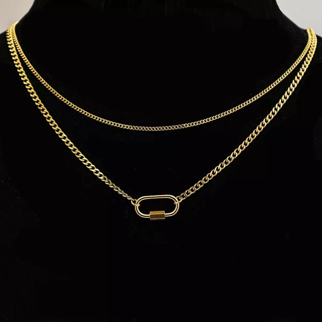 18K Gold - Plated Double Layered Necklace - Necklace