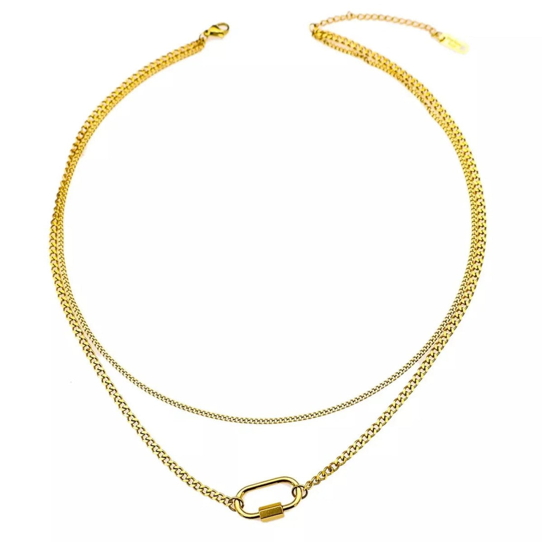 18K Gold - Plated Double Layered Necklace - Necklace