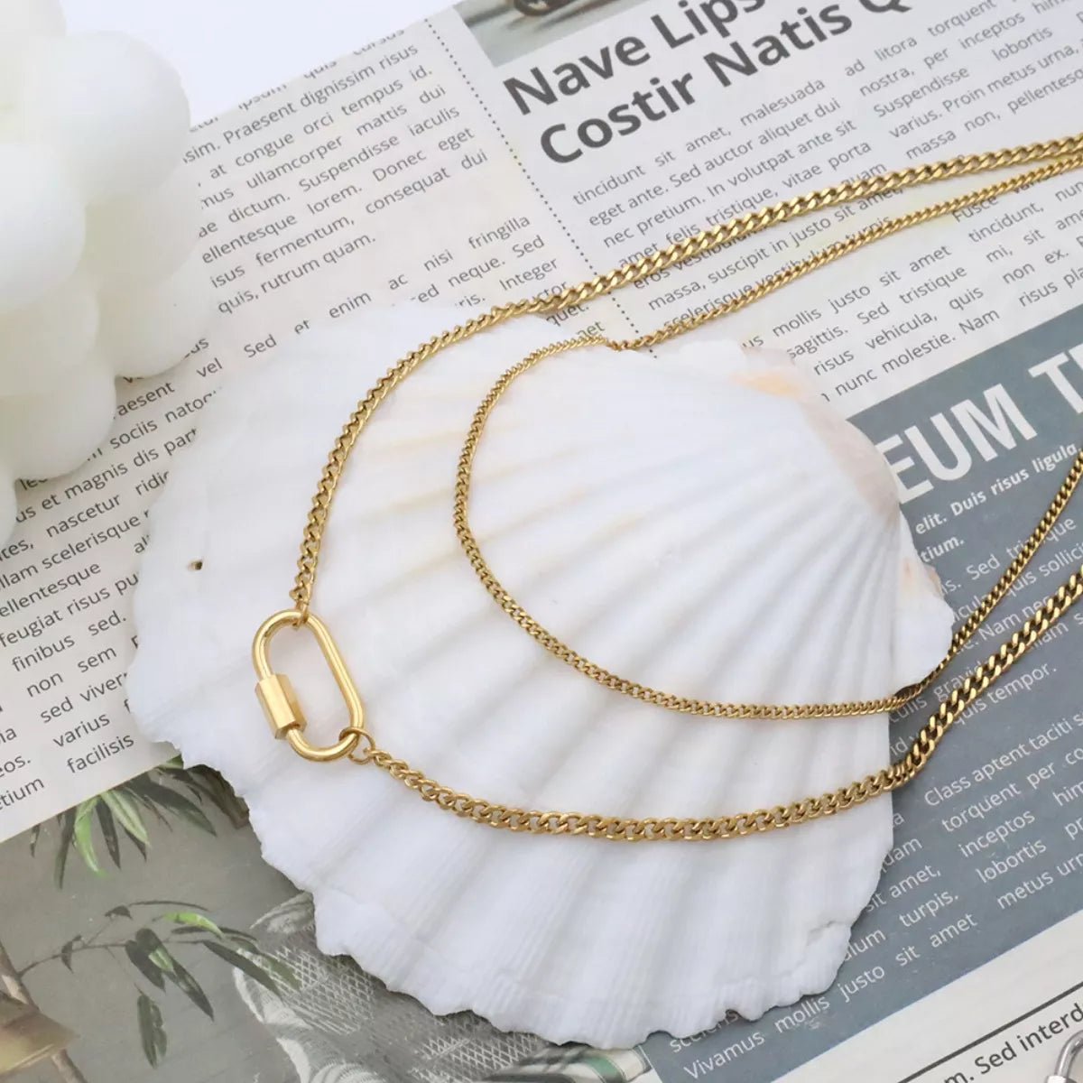 18K Gold - Plated Double Layered Necklace - Necklace