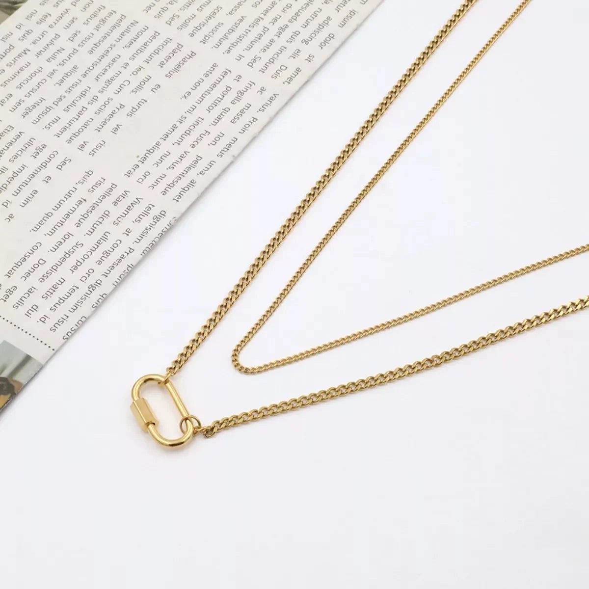 18K Gold - Plated Double Layered Necklace - Necklace