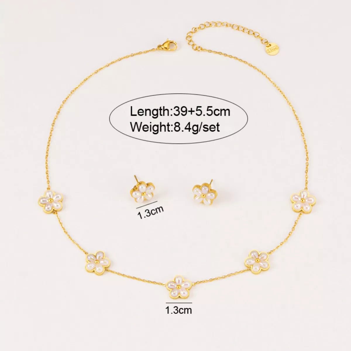 18K Gold - Plated Flower Jewelry Set - 
